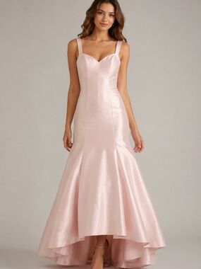 Mori Lee Blush Pink Sweetheart Mermaid Satin Formal Bridesmaid Romantic Dress